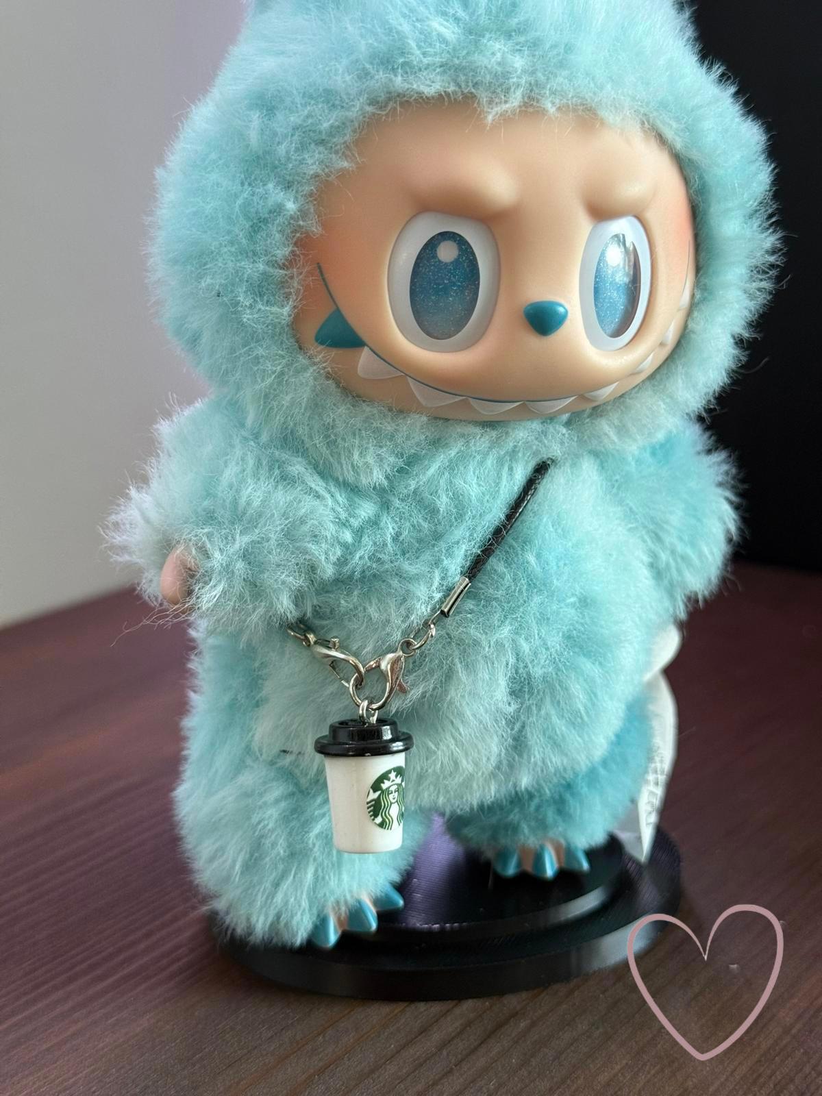 Labubu Micro Drink Charm Starbucks Logo Coffee Cup w/ Black Lid  (Doll Not Included)