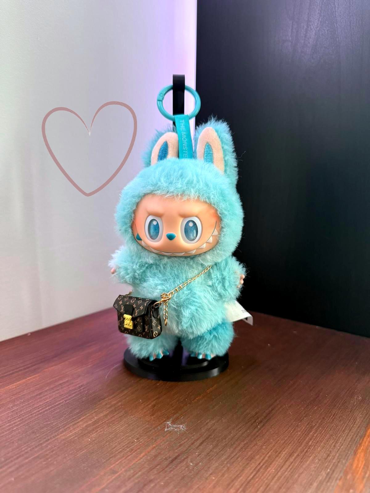 Labubu Micro Satchel – Black Monogram w/ Gold Chain (Doll Not Included)  Brand New