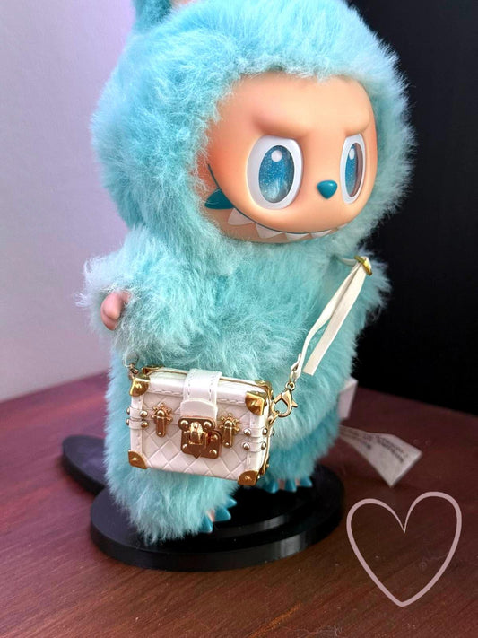 Labubu Mini Purse – White & Gold Crossbody (Doll Not Included)  Stylish & NEW