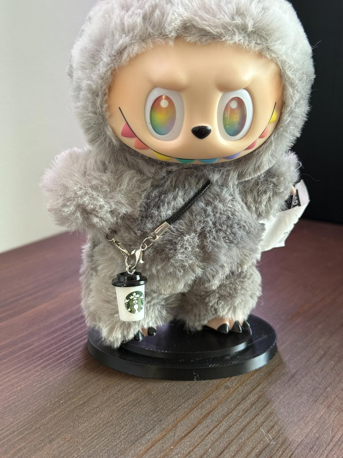 Labubu Micro Drink Charm Starbucks Logo Coffee Cup w/ Black Lid  (Doll Not Included)