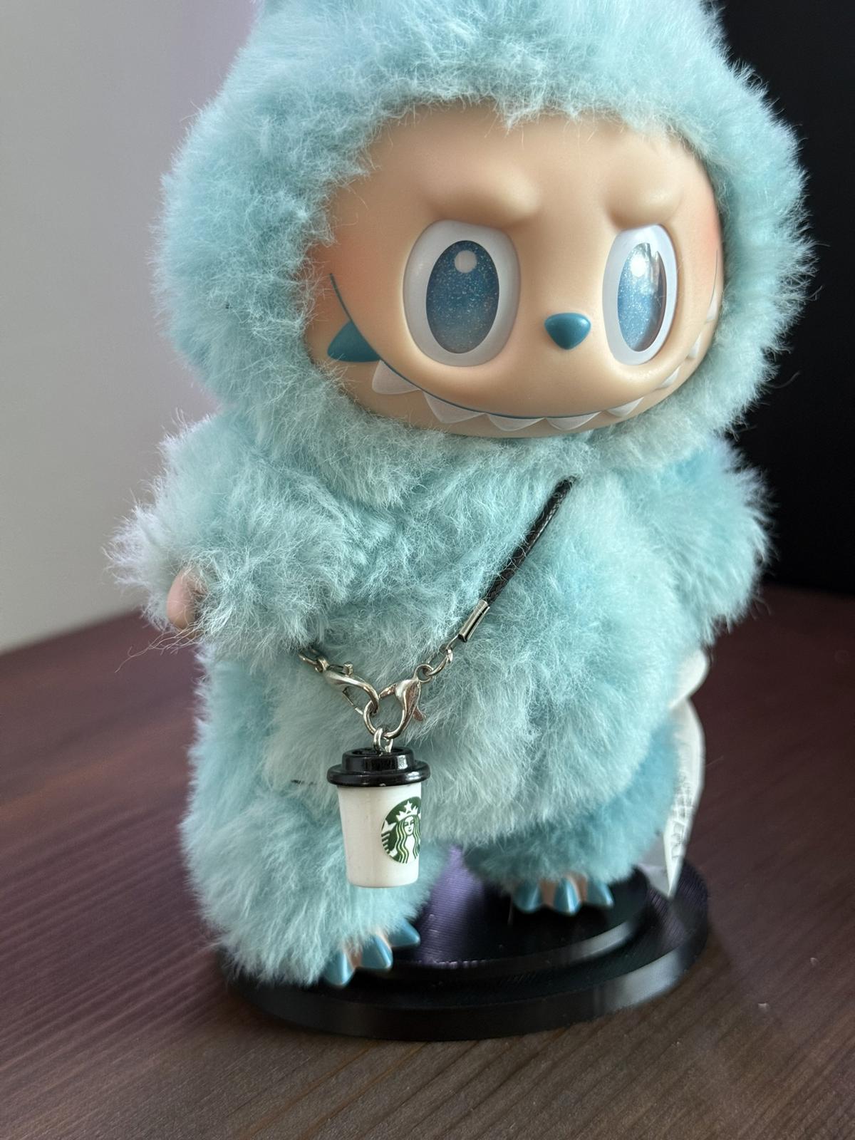 Labubu Micro Drink Charm Starbucks Logo Coffee Cup w/ Black Lid  (Doll Not Included)